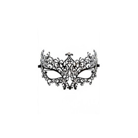 Masque vénitien Chiara rigide noir avec strass  